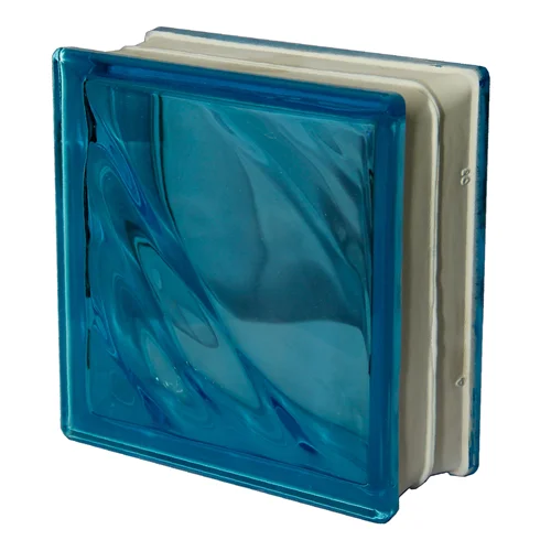بلوک شیشه ای مدل مورب آبی روشن لهستان بسته 10 عددی