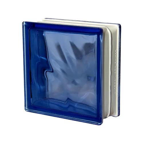 بلوک شیشه ای مدل موجی آبی تیره لهستان بسته 10 عددی