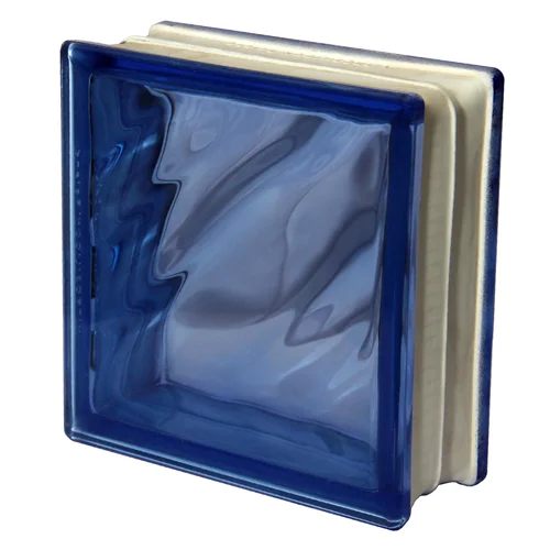 بلوک شیشه ای مدل مورب آبی تیره لهستان بسته 10 عددی
